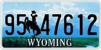 WY license plate 9547612