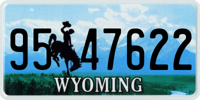 WY license plate 9547622