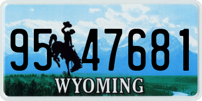 WY license plate 9547681