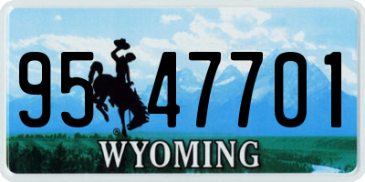 WY license plate 9547701
