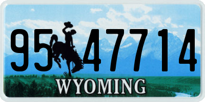 WY license plate 9547714