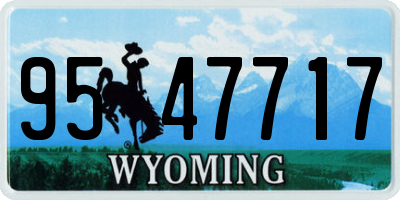 WY license plate 9547717