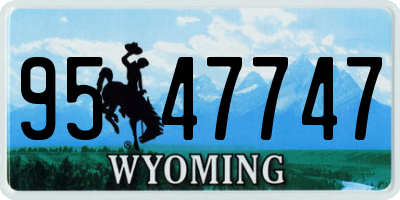 WY license plate 9547747