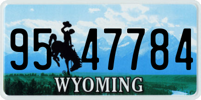 WY license plate 9547784