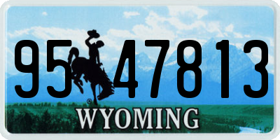 WY license plate 9547813