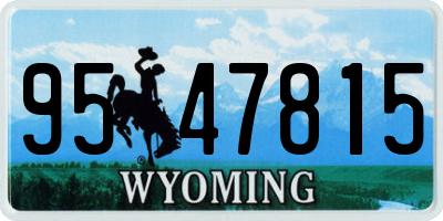 WY license plate 9547815
