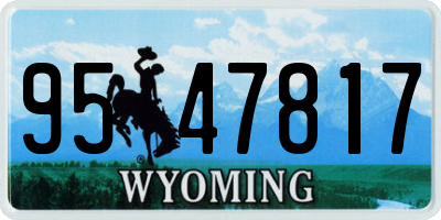 WY license plate 9547817