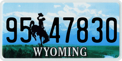 WY license plate 9547830