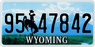 WY license plate 9547842