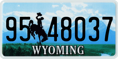 WY license plate 9548037