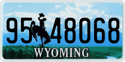 WY license plate 9548068