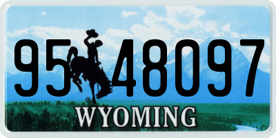 WY license plate 9548097