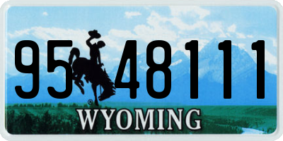 WY license plate 9548111