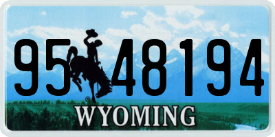 WY license plate 9548194