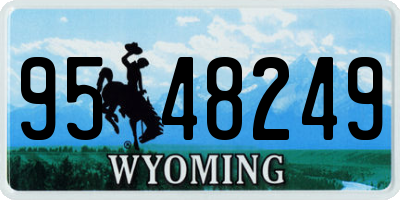 WY license plate 9548249