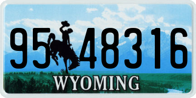 WY license plate 9548316