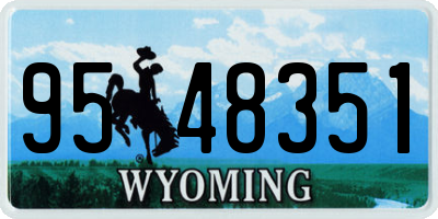 WY license plate 9548351
