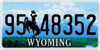 WY license plate 9548352