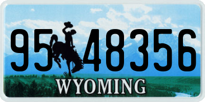 WY license plate 9548356