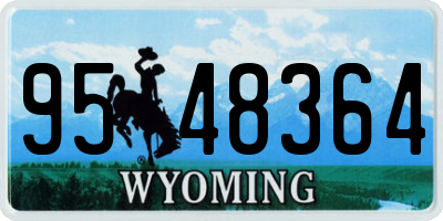 WY license plate 9548364