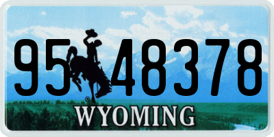 WY license plate 9548378