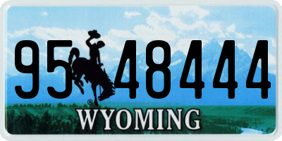 WY license plate 9548444