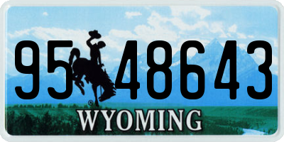 WY license plate 9548643