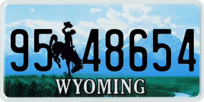 WY license plate 9548654