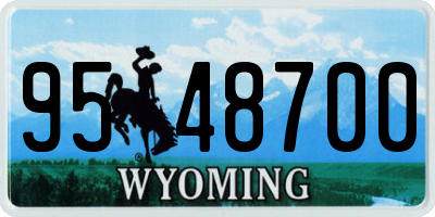 WY license plate 9548700