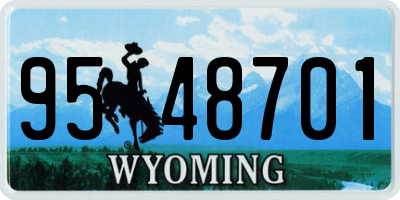 WY license plate 9548701