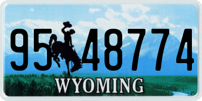WY license plate 9548774
