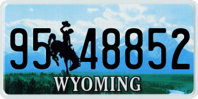 WY license plate 9548852