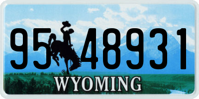 WY license plate 9548931