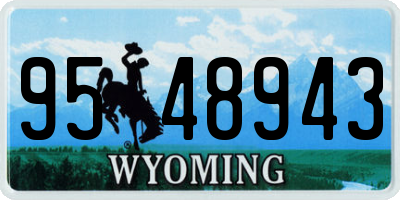 WY license plate 9548943