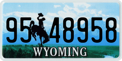 WY license plate 9548958