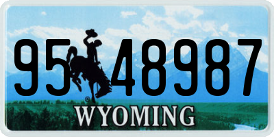 WY license plate 9548987