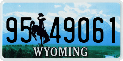 WY license plate 9549061