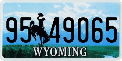 WY license plate 9549065