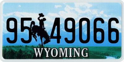 WY license plate 9549066