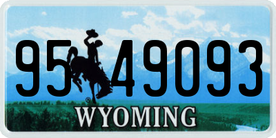 WY license plate 9549093