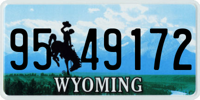 WY license plate 9549172