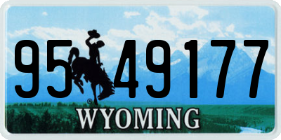 WY license plate 9549177