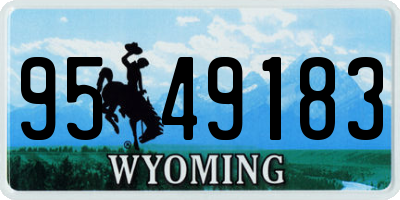 WY license plate 9549183