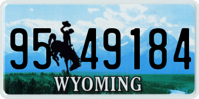 WY license plate 9549184