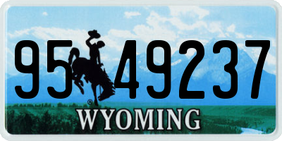 WY license plate 9549237
