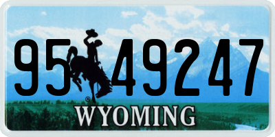 WY license plate 9549247