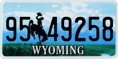 WY license plate 9549258