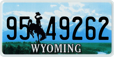 WY license plate 9549262