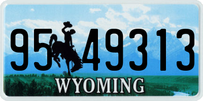 WY license plate 9549313