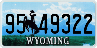 WY license plate 9549322